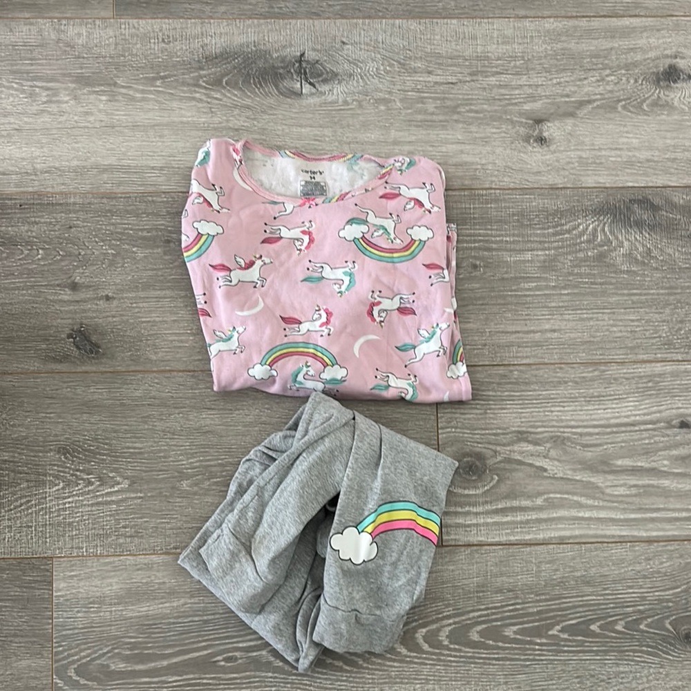 Carters Unicorn Pajamas Sz 14 GUC